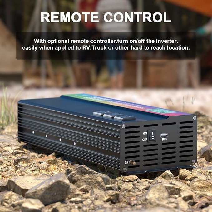 3000W Power Inverter,Peak Power 6000W 12V DC to AC 110V120V,with 3 AC Outlets and 3.4 A USB Port,LED Display for Power Converter,Outdoor Activities,Emergency,Vehicles Truck RV Solar System