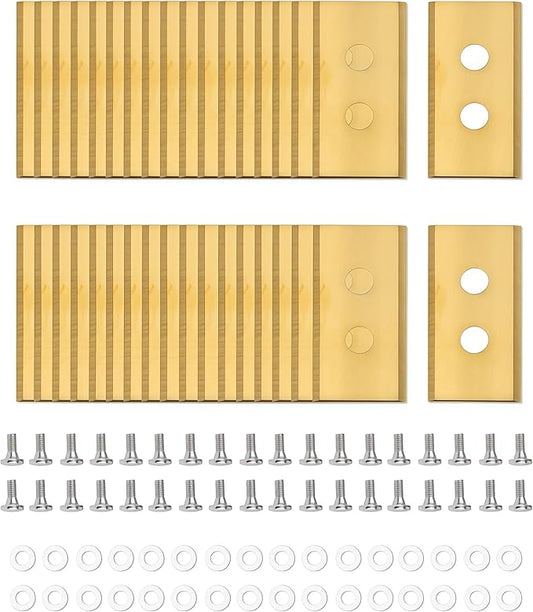 36Pcs Lawnmower Replacement Blades Fits for Mammotion Luba and Yuka All Series Robust Titanium Replacement Robotic Lawnmower Blades with Screws and Washers, Golden