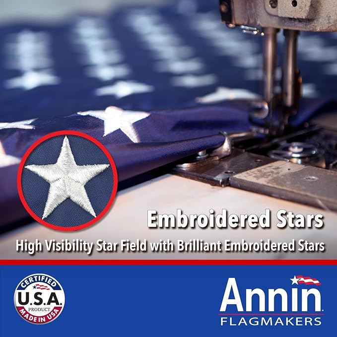 Annin Flagmakers (2740) Tough-Tex American Flag, Made in USA, 6 x 10 Feet, Polyester