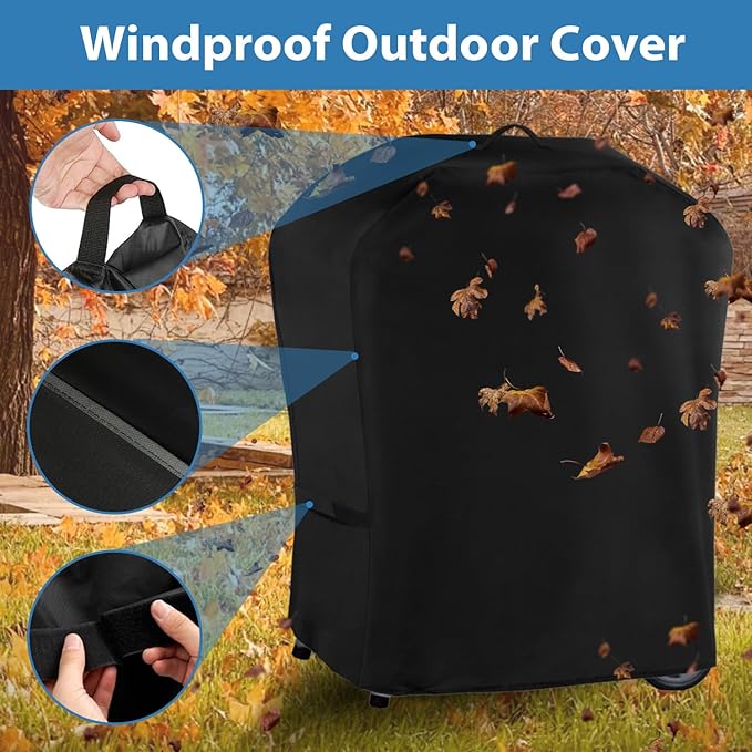 Cover for Charbroil Bistro Pro Electric Grill & Griddle, with Handle & Straps for 25302145 25302146 25302148 25302161, 600D Waterproof All Weather Resistant Electric Cover, Replace CB1250073P4