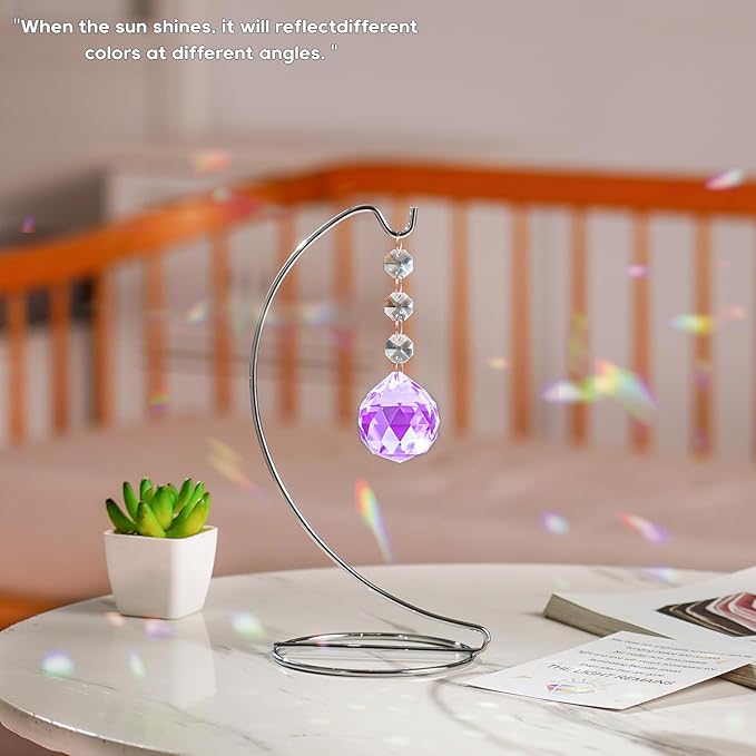 9-Inch,Unique Sympathy Gifts for Loss of Loved One,40mm Crystal Suncatcher,Condolences Gift for Loss of Mom Dad Friend Son Daughter,in Memory of Loved One Gifts,Silver Stand and a Sympathy Card