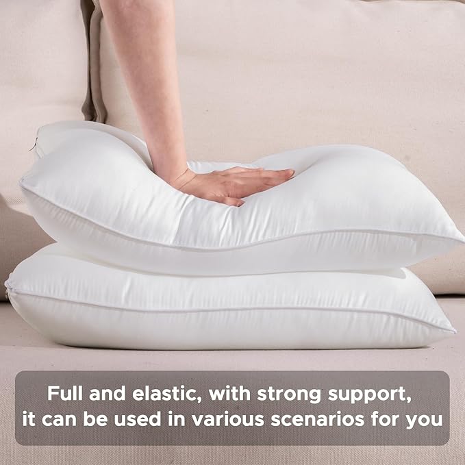 22 x 22 Outdoor Pillow Inserts Set of 2 Waterproof Square Support White Decorative Throw Pillow Inserts for Couch Sofa Beds Large Patio Furniture Cushions