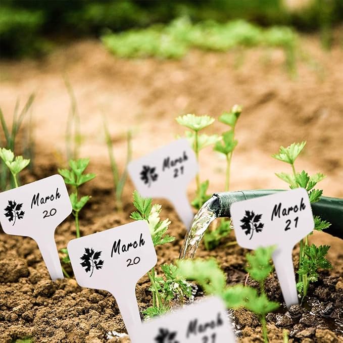 200pcs Plant Labels, Seed Remark Name Sign, Waterproof Flower Potting Name Markers, Record Plant Time Name Garden Seedling Marker Nursery Plant Tags Seed Label Potted Plant Stakes for Outdoor Garden
