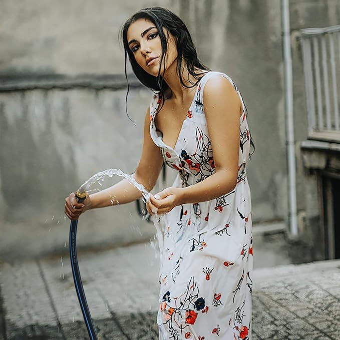 Fevone Garden Hose 100 ft., Lightweight Hybrid Water Hose, Flexible and Durable, Leak-Free Connections