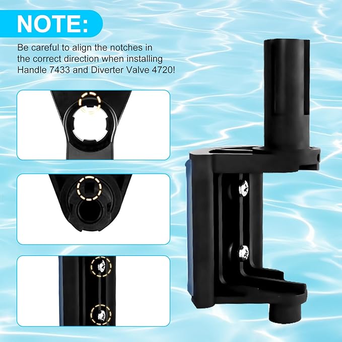 2-Port/3-Port Pool Valve Rebuild Kit Compatible with Jandy 2-way/3-way 4715, 4716, Valve and Gray Includes Handle 7433, Knob 4603, Valve Cover 4606, Diverter Valve 4720 (Pack of 1)