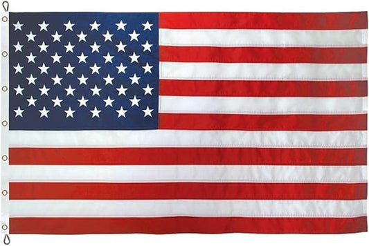 Super Tough 30ft x 50ft Nylon American Flag | Embroidered Stars and Sewn Stripes | Brass Grommets | Heavy-Duty Outdoor Flag | Fade Resistant American Flag Made in USA | All Weather Nylon
