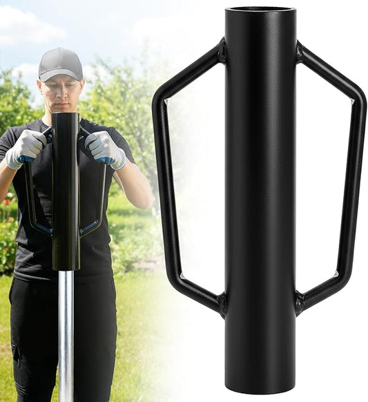 yarlung Fence Post Driver, 17 LBS Heavy Duty Hand Post Pounder with Handles for Metal U Posts, T Posts, Garden Wooden Fence, Black