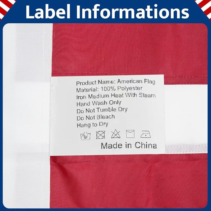 5x8 FT American Flags for Outdoor, Super Tough Spun Polyester & Long Lasting Nylon USA Flag Embroidered Stars, Sewn Stripes, Brass Grommets UV Protection Outdoor High Wind & All Weather USA Flag