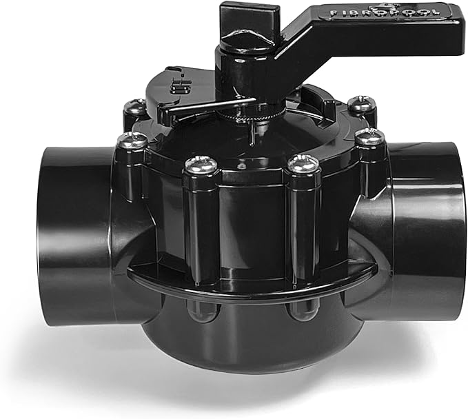 Fibropool Swimming Pool Inline Diverter Valve - 1 1/2 Inch - 2 Way - Positive Seal & Non Lube Replacement Valve for Pools and Spas POSI-CLOSE