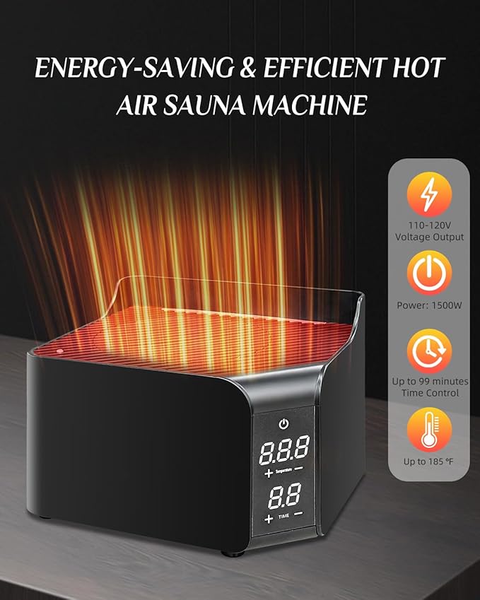 Smartmak Portable Sauna with Infrared 660nm Red Light Therapy Lamp for Home Relaxation, Personal Large Full Body Sauna Spa Tent, 185°F1500W High Power Hot Air Saunas, Folding Chair Indoor Use
