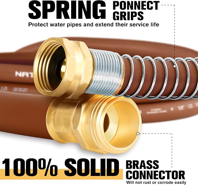 Short Leader Garden Hose 5/8" x 4ft, No Kink Lightweight Water Hose, Hybrid Rubber, Heavy Duty, 650 Burst PSI, Male to Female Fittings