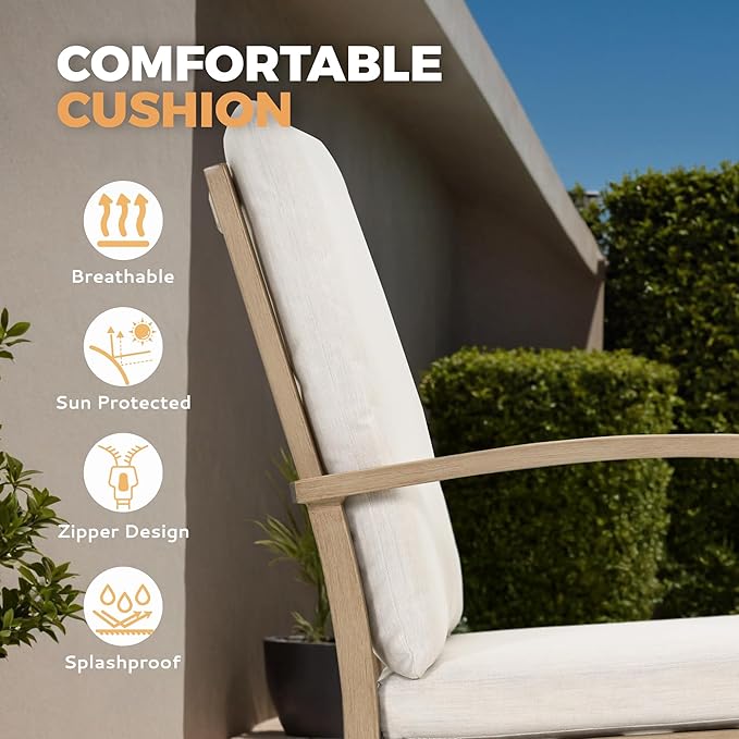 HAPPATIO Aluminum 9 Piece Patio Dining Sets, Outdoor Dining Set for 8, Patio Furniture Sets, 2 Swivel Dining Chairs, 6 Dining Chairs, Aluminum Furniture Set for Patio, Yard (Beige)