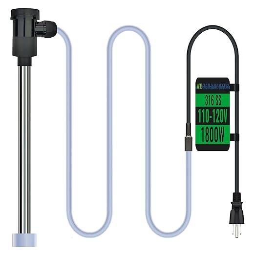 1800W Fully Submersible Water Heater for Bathtub & Swimming Pool – Portable Immersion Electric Heater with WiFi Timer & Auto Shut Off for Hot Tub, Above Ground Pool and Inflatable Pool