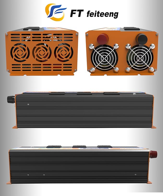3000w Power Inverter, 12v DC to 120v AC Inverter with LCD Display, 3 Ac Sockets and USB-C & Qc 3.0 Port for Camping Emergency Vehicles Truck Rv Solar System