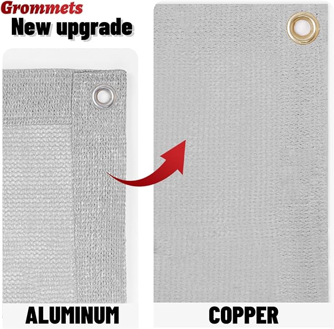 SUNNY GUARD Shade Cloth Custom Size 13x23 FT Sun Shade Screen Fabric Shade Cover Tarp with Grommets for Pergola Backyard Garden, Light Grey(We Customized)