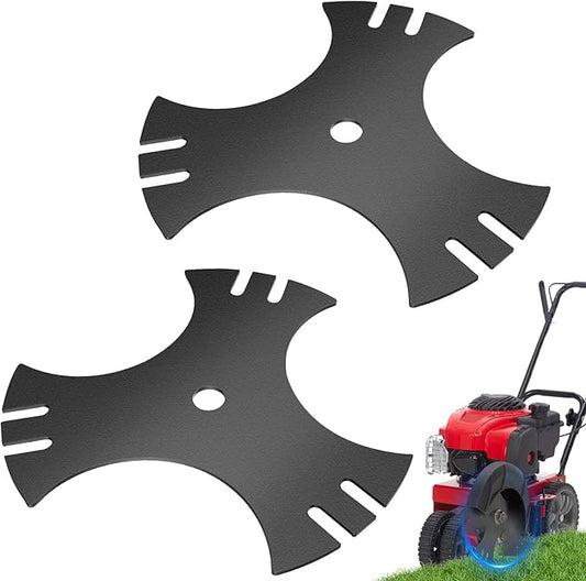 2 Pcs Universal 9" x 9" Edger Blade (1/2" Center Hole), 3-Side Edger Star Blade for Craftsman Walk Behind Edger, Mclane 2059, Also for Power Trim Edgers Tru-Cut Edgers King Lawn Edgers
