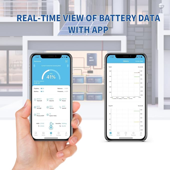 24V 100AH Bluetooth Low Temp Cutoff LiFePO4 Lithium Battery with 2560W, Built-in 100A BMS, 5000+ Cycles Rechargeable Deep Cycle Battery, for Camper, Solar Home and Off-Grid Applications