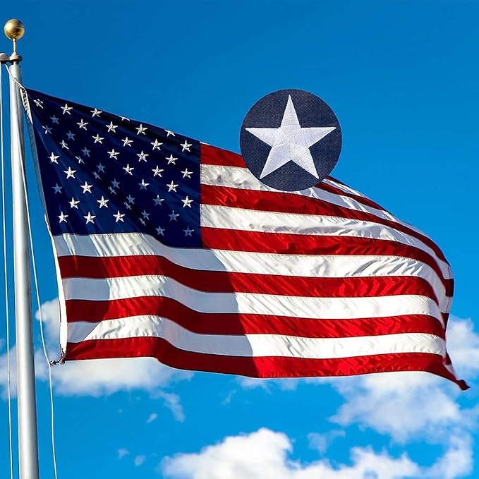 American Flag - Heavy-Duty US Flag - Embroidered Stars - Nylon USA Flag Built for Outdoors - Sewn Stripes - UV Protection - Brass Grommets (12x18 ft)
