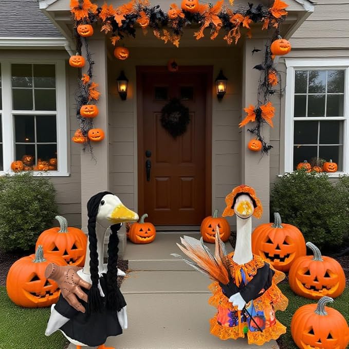 YLYGJGL Halloween Porch Goose Costume Set - 23 Inch White Goose Decor, Carnival Easter Party Outdoor Decoration