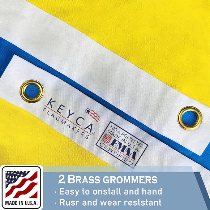 Ukraine Flag 4X6 FT Made in The USA-Heavy Duty Vibrant Colors Double Sided Ukrainian UKR Flag with 2 Brass Grommets for Home/Company/Indoor Outdoor Decoration