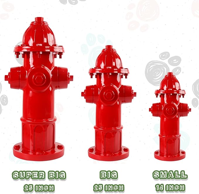 Dog Fire Hydrant Pee Post Statue with 4 Stakes, Fake Fire Hydrant for Dogs to Pee On Puppy Pee Post Training Tool Yard Garden Indoor Lawn Ornament Outdoor Statue (25 * 12 inch)