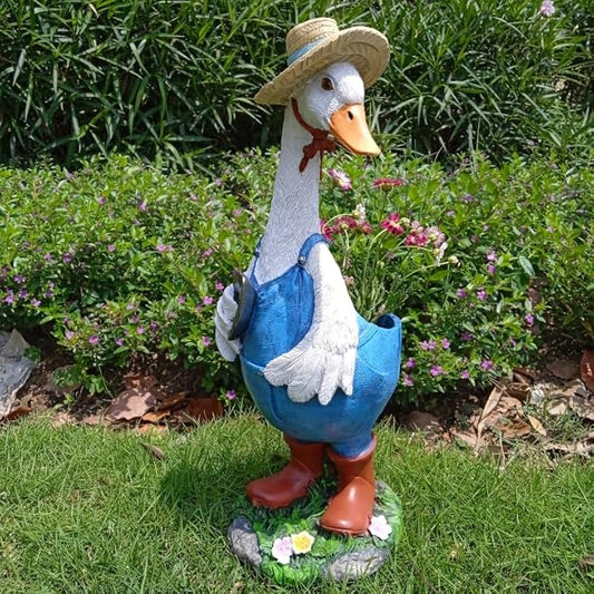 Couple Duck Garden Statue Duck Succulent Plant Flowerpot Goose Flowerpot Indoor and Outdoor Art Decoration Courtyard Terrace Balcony Living Room Office Decoration Festival Gifts