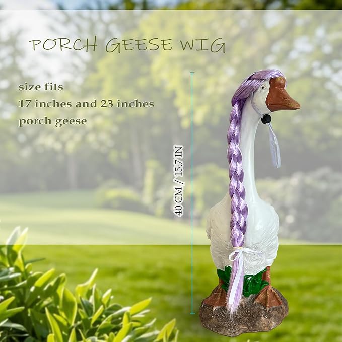 Porch Goose Wigs, Porch Goose Outfits Lawn Goose Statue Accessories for Outdoor Garden Patio Yard Goosey Decor （Style 9）