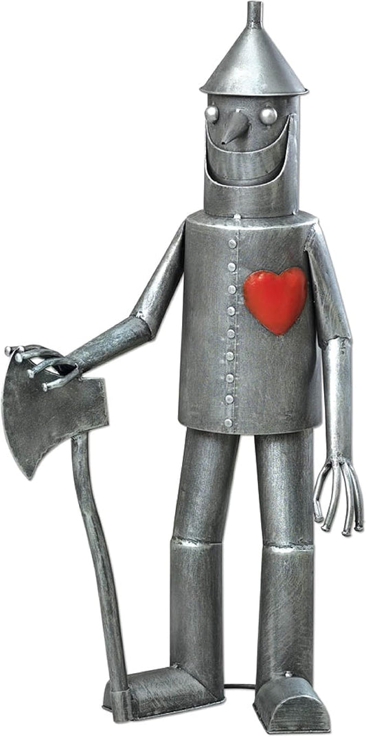 Bits and Pieces - 30 ½” Tall Tin Woodsman with a Heart Garden Statue - Yard Decorations - Outdoor Sculptures - Garden Decor - Tin Man Yard Art