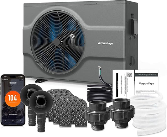58000 BTU Inverter Swimming Pool Heat Pump, 17000 Gallon Electric Pool Heater Above and Inground Pool,WiFi App Control, Heating or Cooling Pool Heater 220V/60Hz