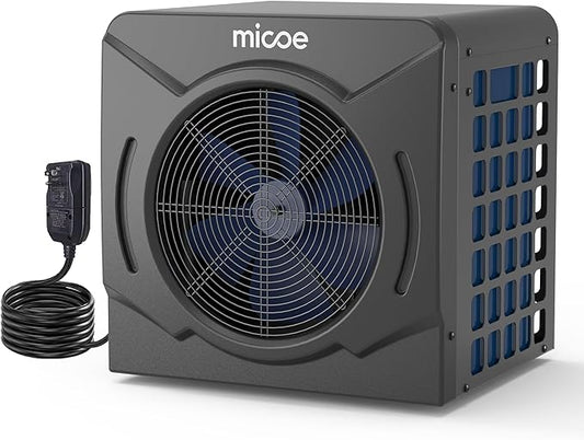 MICOE 17000 BTU Energy Efficient Electric Pool Heater - for Above Ground Pools Up to 15ft (8/11/15ft) & 5,000 Gallons, Ultra Quiet 50dB, 110V/120V with Easy Install Kit