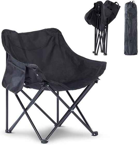 Oversized Portable Sauna Chair, Fast Folding Chair with Carrying Bag for Personal Home Sauna (Black)