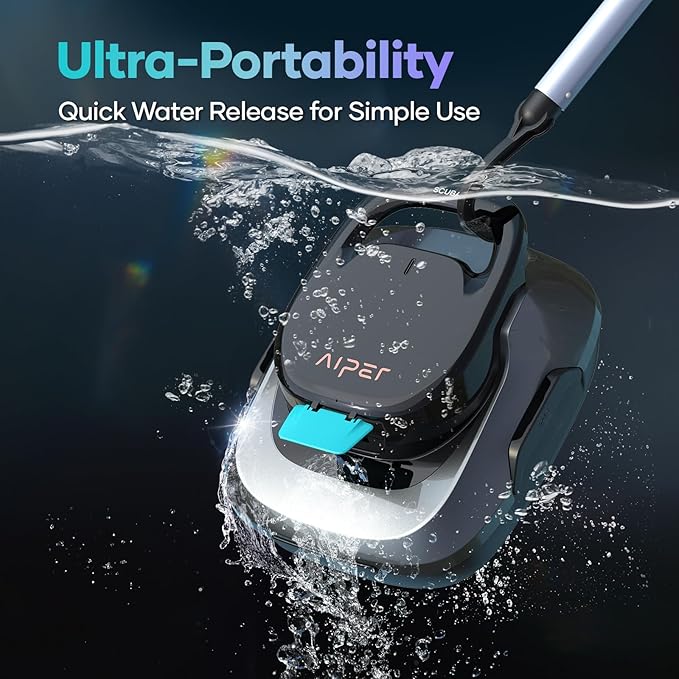 AIPER Scuba SE Cordless Pool Cleaner with 90-Min Runtime, Smart Self-Parking, Lightweight, Pool Vacuum for Above Ground Pools up to 860 Sq.ft
