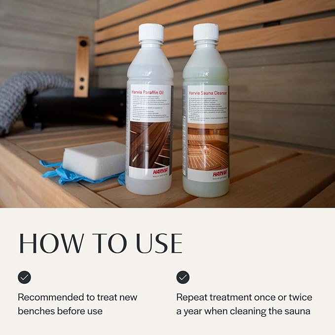 Almost Heaven Saunas Cleaner Care Kit, Includes Natural Wood Cleaner, Paraffin Oil, Gloves, Sponge & Sandpaper, Traditional or Infrared Cleaning & Protection Solutions for Indoor or Outdoor Saunas