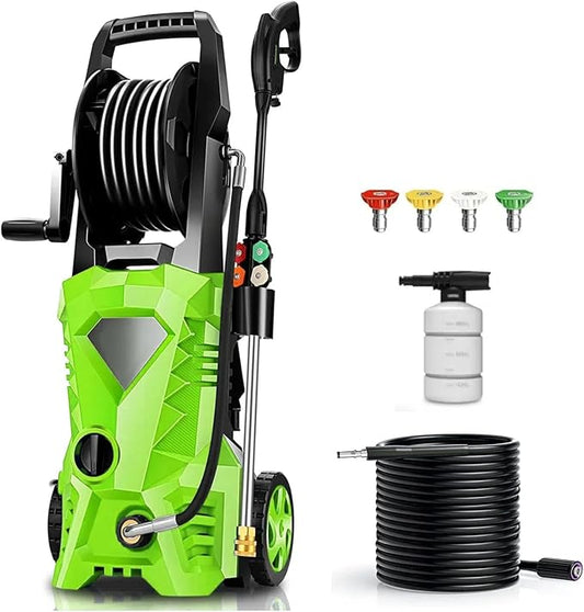 5000PSI Electric Pressure Washer 2025 2.8GPM High Power Washer with 4 Pressure Nozzle and Soap Bottle for Home, Car Washing, Fence Cleaning, Patio (Green)
