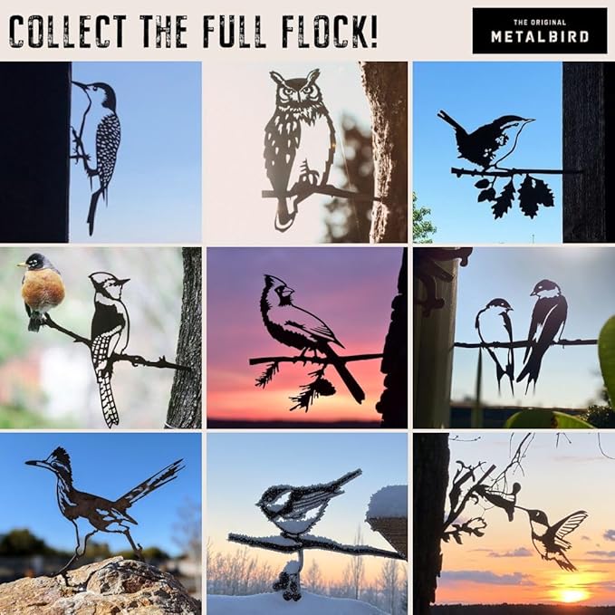 METALBIRD - Nuthatch - Outdoor Tree Ornaments in Corten Steel - Metal Art Proudly Made in The USA