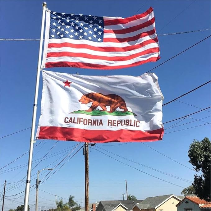 California Republic State Flag 3x5 FT Made in The USA-Heavy Duty Vibrant Colors Double Sided Cali CA Flag with 2 Brass Grommets for Home/Company/Indoor Outdoor Decoration