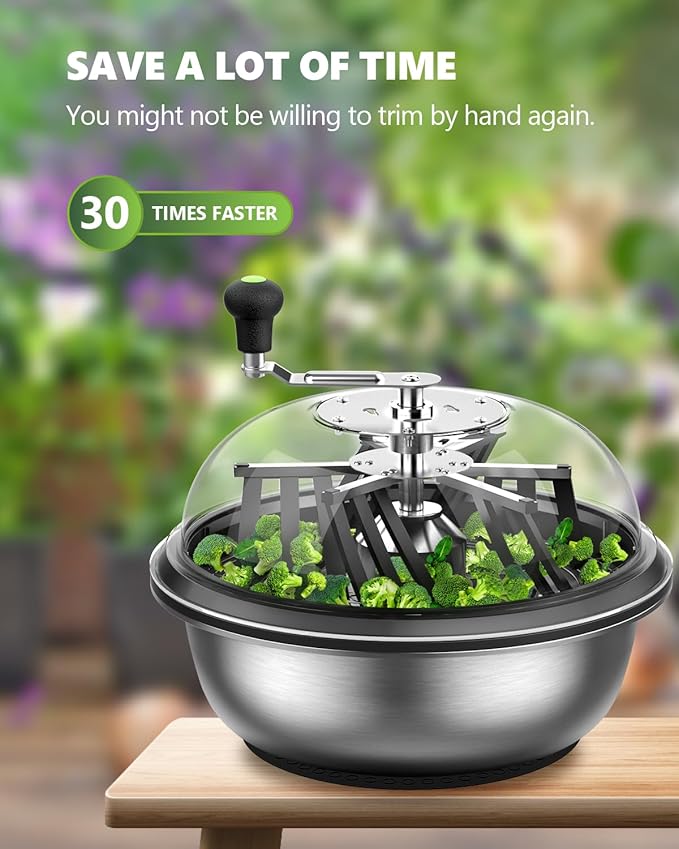 16 Inch Bud Leaf Bowl Trimmer, 16" Trim Bowl with Clear Visibility Dome and Sharp Stainless Steel Blades, for Twist Spin Cutting Buds, Flowers, Leaves, Hydroponics Plants