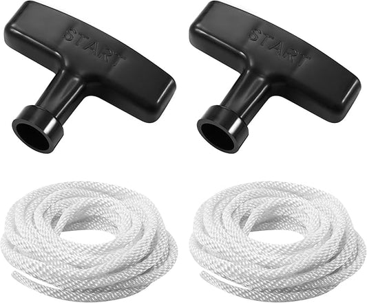 2-Pack Lawn Mower Pull Cord, 1.4m 13/64 Inch 5mm Recoil Starter Rope with Handles Fit for Honda Predator Champion Generac Small Engine Generator Trimmer Chain Saw Pressure Washer Snow Blower
