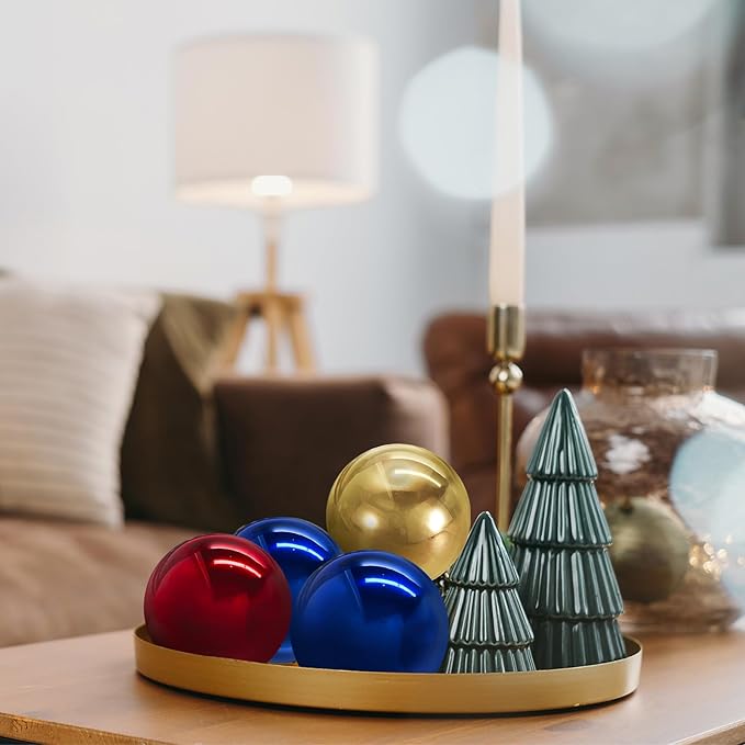 uxcell 2 Pcs Gazing Globe Decor Ball 2.5 Inch 63mm Reflective Garden Sphere Hollow Ball, Seamless Stainless Steel Gazing Ball, Smooth Mirror Globe for Garden Home Decor, Gold Tone