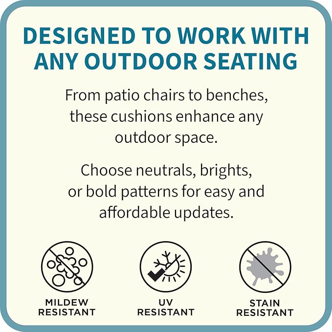 BrylaneHome Hinged Back & Seat Cushion - 21.5" H Seat Back - Patio & Outdoor - Water, Stain & Fade Resistant - Cypress Midnight