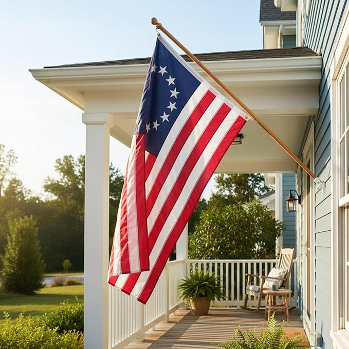 Homissor Betsy Ross Flag 5x8 Feet Embroidered 13 Star American Flags for 250th Anniversary Heavy Duty Outdoor Colonies Banner for Outside