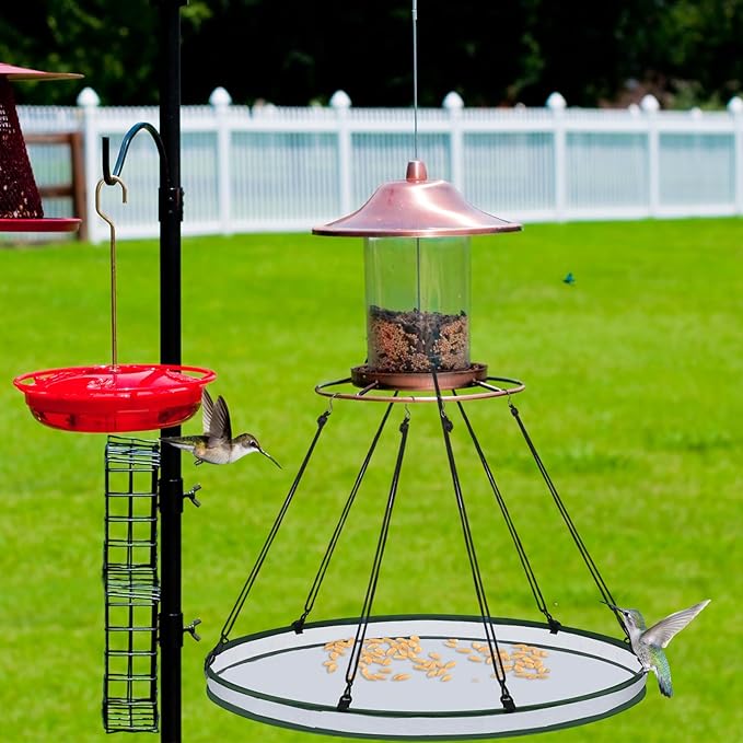 Universal Wild Bird Seed Catcher Hanging Hoop Platform Bird Seed Catcher Tray for Hummingbird Feeders Bee Feeder Outdoor Garden Accessories(2 Pieces,30 Inch)
