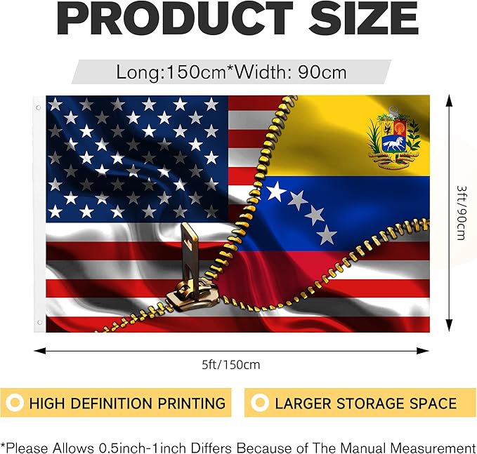 Vintage American America Usa Venezuela Venezuelan Flags For Outside Yard 3x5 Ft Double Sided Printed 100d Polyester Lightweight Garden Welcome Outdoor Banner Brass Grommets
