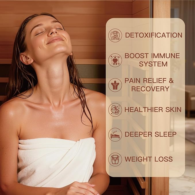 3 Person Infrared Sauna for Home, 1960W/120V, Low EMF Infrared Heater Panels, Chromotherapy Lighting, Personal Home Sauna for Family Relaxation, 59.06" x 35.43" x 74.8"