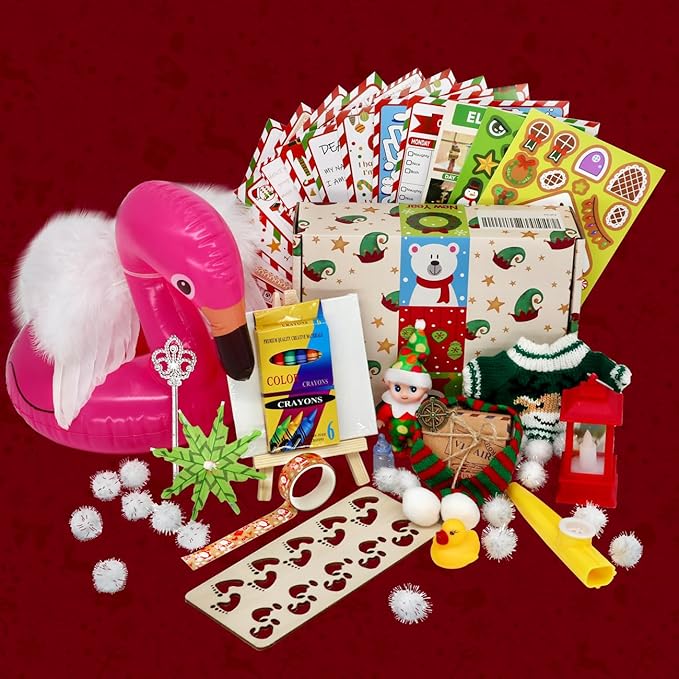 12 Day Christmas Elf Kit 2024 Elf Activities, Miniature Elf Props, Elf Accessories, Elf Mischief, Christmas Activities elf kit Countdown Gift