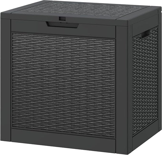 Outdoor Storage Box, 31 Gallon Deck Box, Large Resin Storage Cabinet for Gardening Tools, Patio Pillow, Lockable, Waterproof and UV Resistant