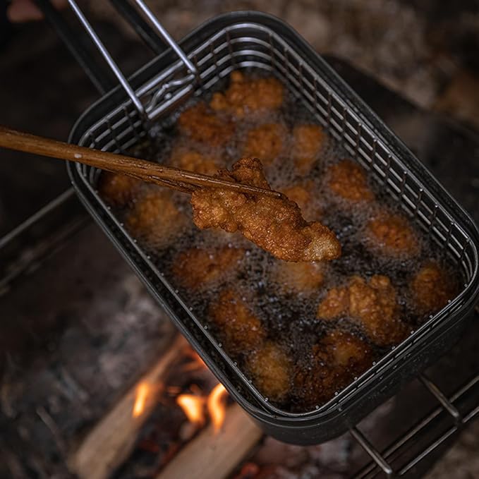 Outdoor Camping Fryers Stainless Steel Fry Basket Commercial Fryers Basket for Picnics and Cooking