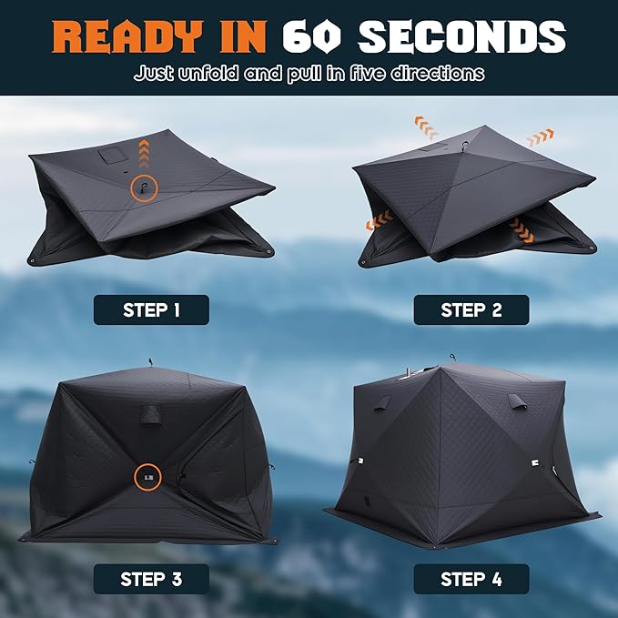 Albott Outdoor Sauna Tent, Portable Wood Burning with Stove, 4-6 Person Steam for Dry Sauna, Oxford Cloth & Carbon Steel Stove with Stone, 8.2’ x 8.2’ x 6.7’, Grey