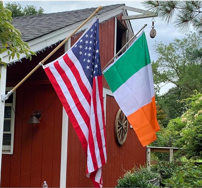 Ireland Flag 2x3 FT 100% Made in The USA-Heavy Duty Vibrant Colours Double Sided Irish National Flag with 2 Brass Grommets for Home/Company/Indoor Outdoor Decoration