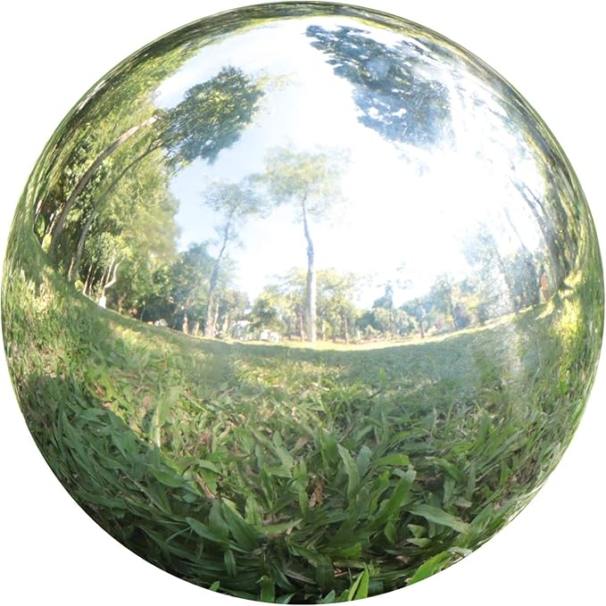 Kesywale Gazing Balls for Garden, Home Outdoor Hollow Sphere Stainless Steel Gazing Globe Mirror Ball (4 Inch)